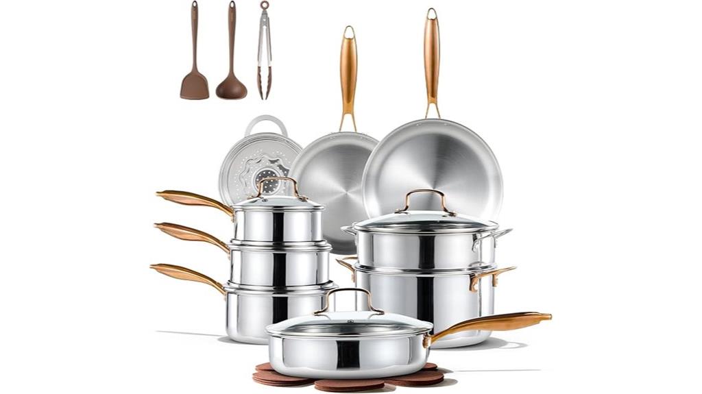 tri ply stainless steel set