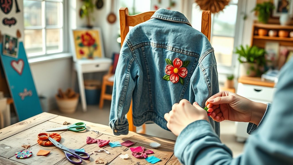 upcycling clothes with embroidery