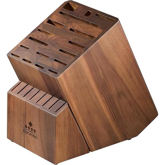ENOKING Acacia Wood Knife Block with 25 Slots
