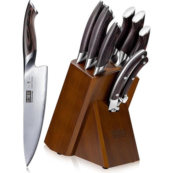 HOSHANHO 8-Piece Kitchen Knife Set with Block
