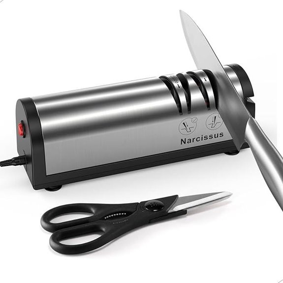 Narcissus Electric Knife Sharpener with Scissors & Dust Box