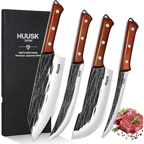 Huusk 4-Piece Forged Meat Carving Knife Set