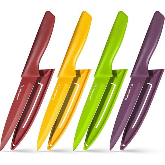 Paring Knife Set of 4 with Cover and Ergonomic Handles