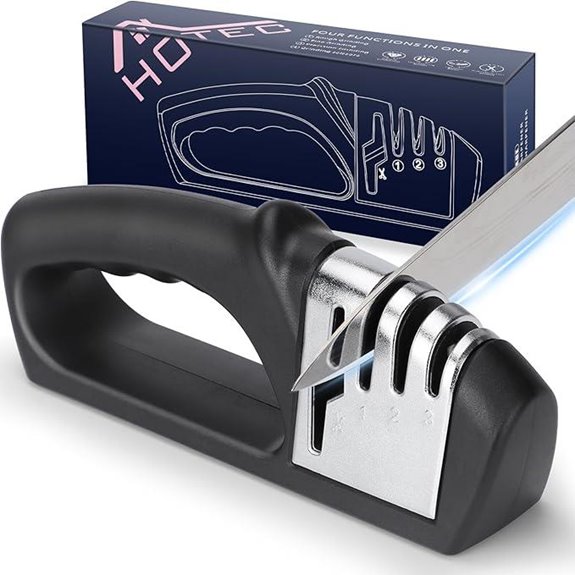 HOTEC 4-in-1 Knife Sharpener with 3 Stages