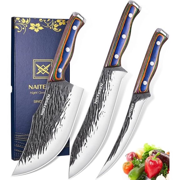 3PCS Hand Forged Butcher Knife Set for Meat