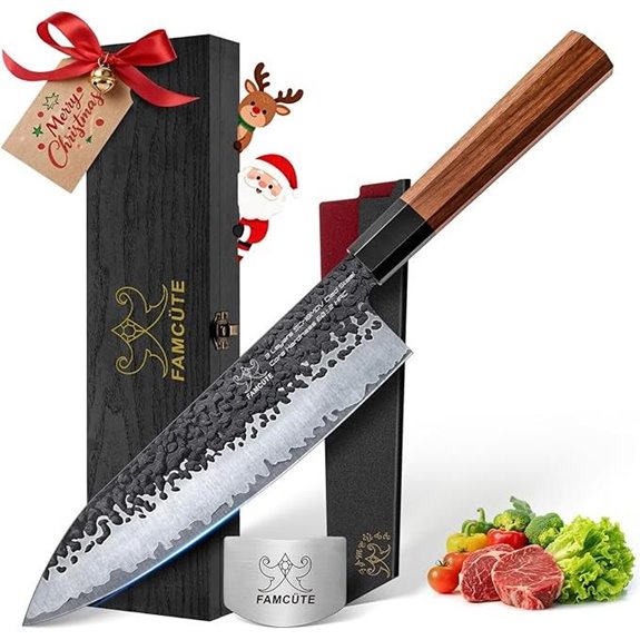 Japanese Hand-Forged Chef Knife in Sandalwood Box