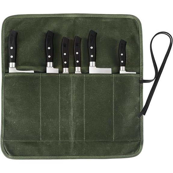 Heavy Duty Canvas Knife Roll Bag with 6 Slots