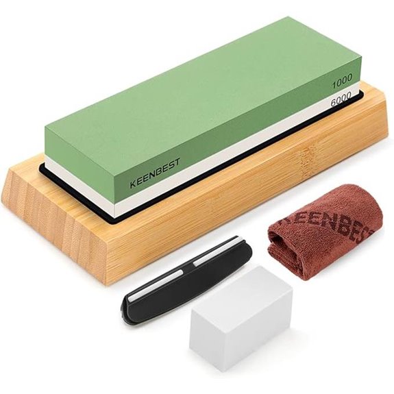 Whetstone Knife Sharpening Kit with Waterstone & Guide