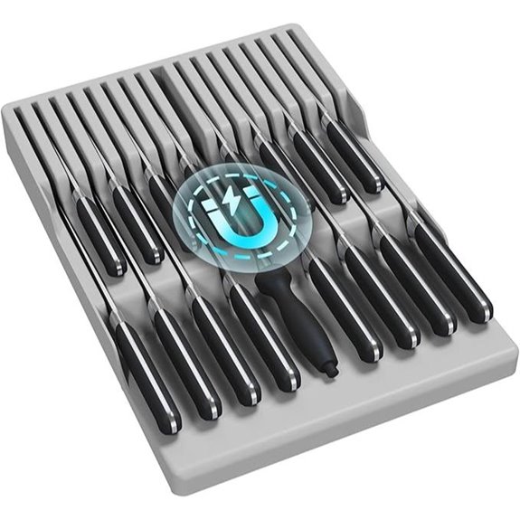 Lifewit Magnetic Drawer Knife Organizer with Steel Slot