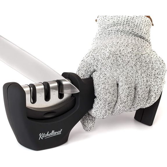 4-in-1 Knife Sharpener and Cut-Resistant Glove