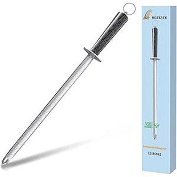 Commercial Knife Honing Rod with Rosewood Handle