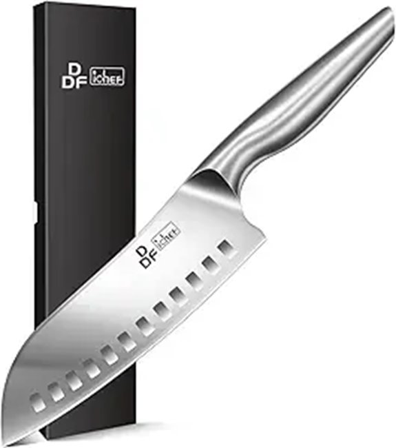 santoku knife with ergonomic handle