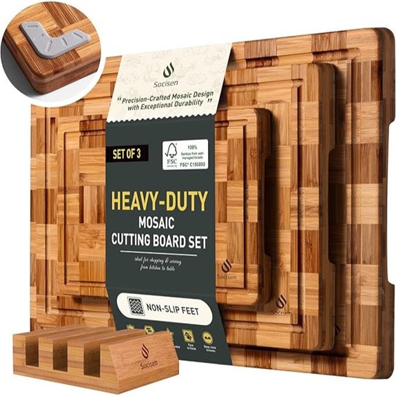 3-Pack Heavy Duty Bamboo Cutting Boards