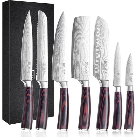 PAUDIN 7-Piece High Carbon Stainless Steel Knife Set