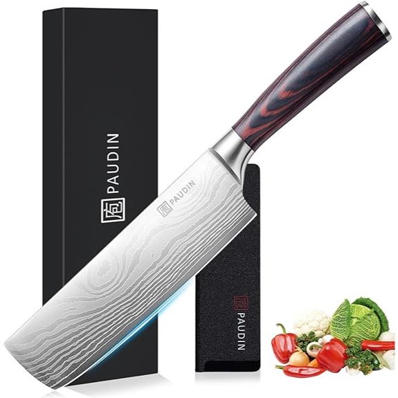 PAUDIN Nakiri Knife 7 Razor Sharp Kitchen Knife