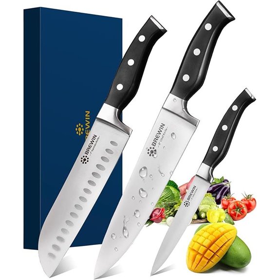 Brewin 3-Piece Chef Knives Set with Gift Box
