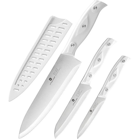 three piece steel knife set