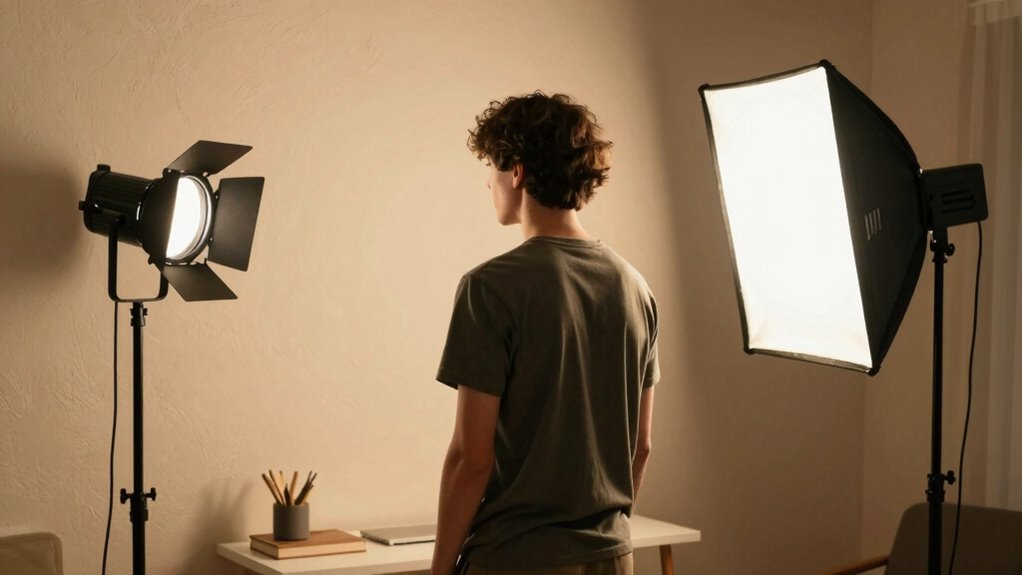 backlight behind and above