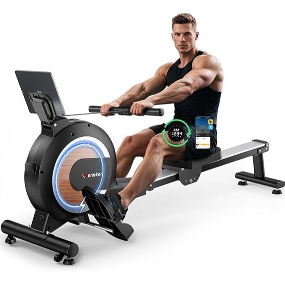 magnetic lcd rowing machine