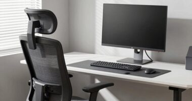 adjust chair and monitor
