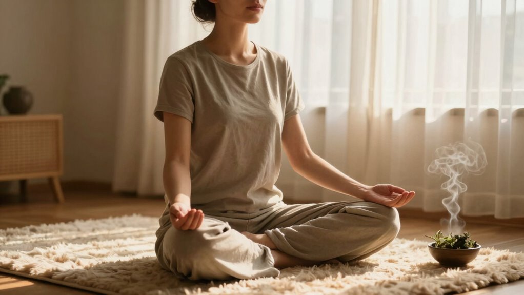 mindful breathing calms stress