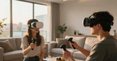 Immersive VR Experience: Two Players Share A Real Room And Custom Furniture Level