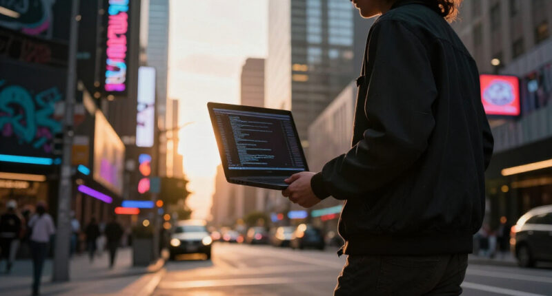 A Walkable ASCII Cyberpunk City In One HTML File [Video]