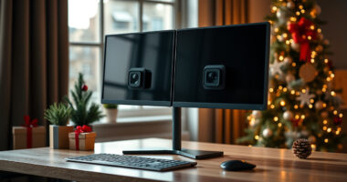 VIVO Dual Monitor Desk Mount: A Holiday Desk Upgrade